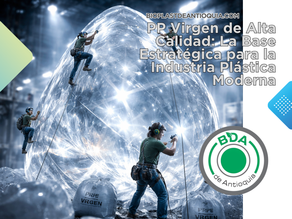 Pellets de PP virgen utilizados en procesos de inyección y extrusión industrial